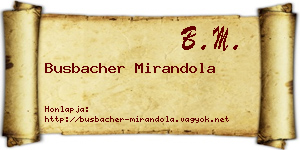 Busbacher Mirandola névjegykártya